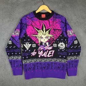 YuGiOh Its Time To Yule! Knitted Christmas Ugly Sweater  Deck The Halls Small